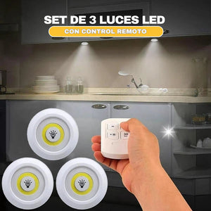 Set Luz Led - Control Remoto Inalámbrico (3 luces led + control remoto)