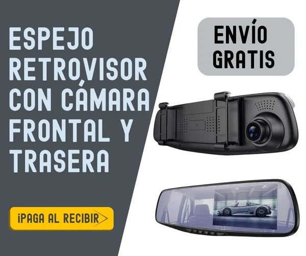 Espejo Retrovisor Con Cámara Frontal Y Trasera Premium