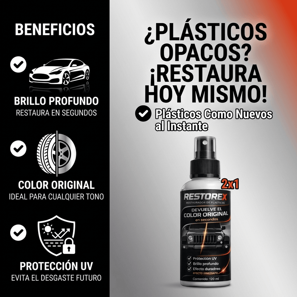 RESTAURADOR DE PLASTICOS ORIGINAL PREMIUM 2x1